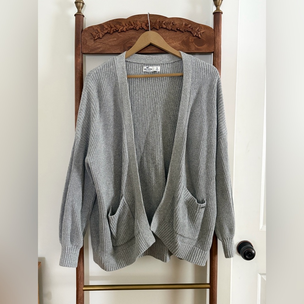Hollister Slouchy Heather Gray Open Cardigan